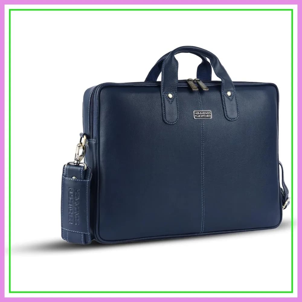 Borsa per Laptop in Vera Pelle per Uomo, Custodia Imbottita da 15.6 Pollici, Borsa a Tracolla