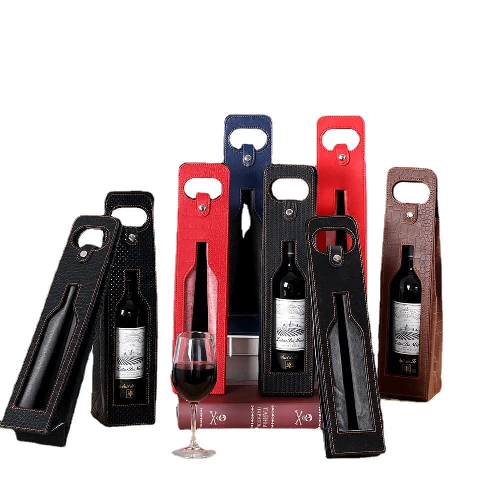 VENDITA CALDA2025 Nuove borse per imballaggio per vino rosso Scatole regalo in pelle universali Vetro per bottiglia singola multipla