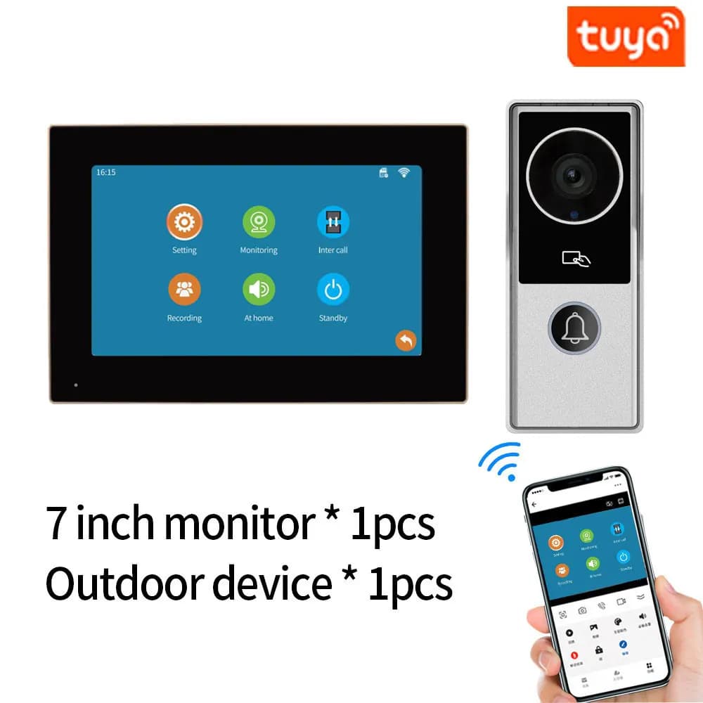 Sistema di videocitofono 1080P Citofono visivo Campanello per porta Telecamera App Tuya Kit videocitofono per casa Villa App Wifi IP Villa