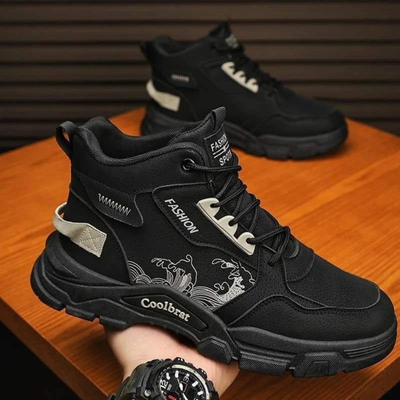 Scarpe alte da trekking da lavoro durevoli da uomo 2025 Primavera Autunno Vendita calda Impermeabile antiscivolo Resistente all'usura Moda sportiva