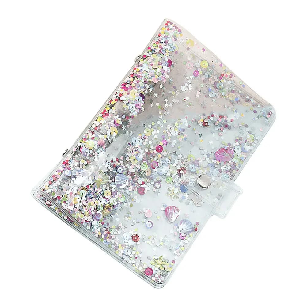 Copertina per Quaderno a Fogli Mobili in PVC Premium con Paillettes, Copertina per Agenda, Blocco Note, Raccoglitore Personale per Scuola e Ufficio