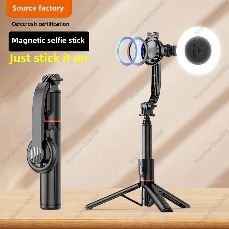 Staffa di aspirazione magnetica L20 Treppiede pieghevole per selfie stick portatile Magsafe con supporto per telefono cellulare Bluetooth Live Desktop