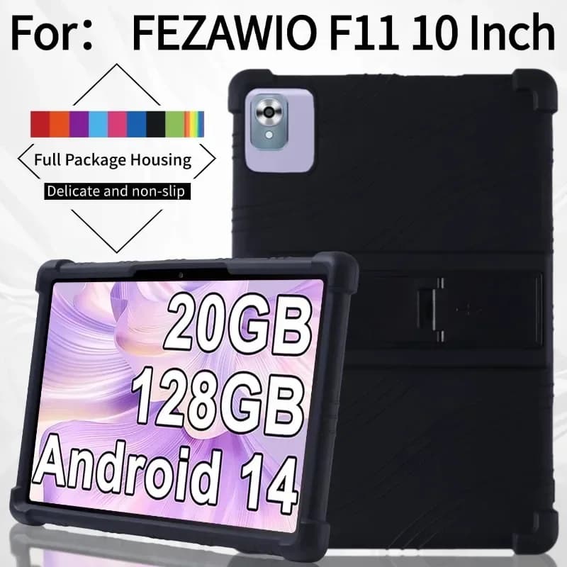 For FEZAWIO F11 10-inch Tablet Case Model F11 Tablet Security Shockproof Silicone Case with Stand soft