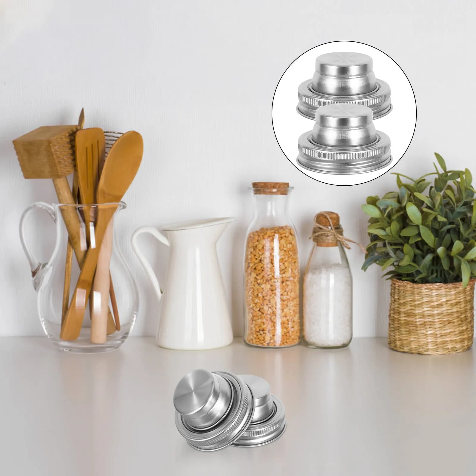 2 Pezzi Coperchi Shaker in Acciaio Inossidabile per Miscelare Cocktail, Dosare Spezie, Setacciare Farina - Utensili da Bar e Cucina
