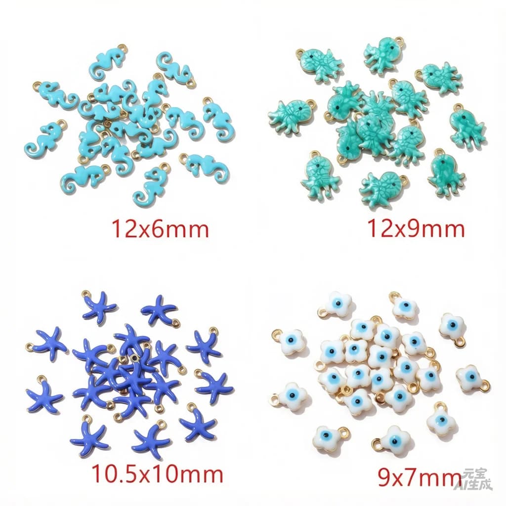 20pcs Charms Enamel Seahorse Starfish Evil Eyes Pendant Stainless Steel DIY Jewelry Accessories for Earrings Necklace Bracelet