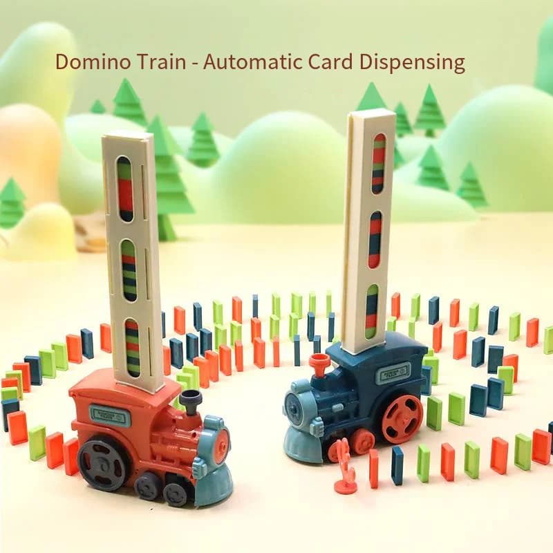 Domino Train for Kids Automatic Electric Laying Car Colorful Dominoes Set Educational Toys Blocks Gift for Boys Girls