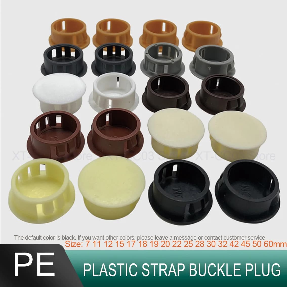 5-100 Pz 7/11/12/15/17/18-60mm Tappo a scatto rotondo in plastica PE Tappi per fori cerniera Tappi terminali di chiusura Tappo di tenuta Tappo porta antifurto