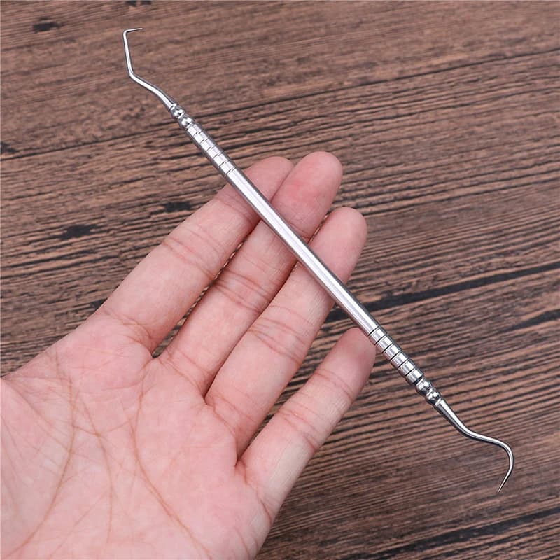 Sonda/Gancio per Esplorazione Dentale a Doppia Estremità in Acciaio Inossidabile per Igiene Orale (1 Pezzo)