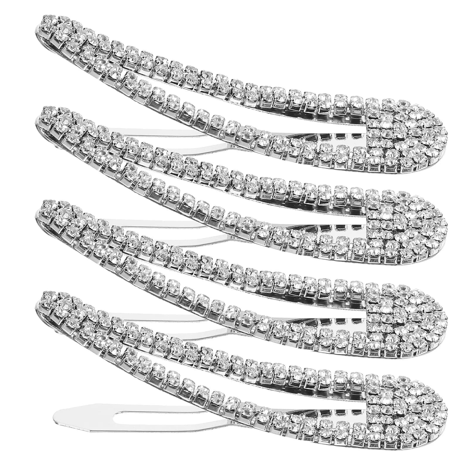 4Pcs Rhinestones Hair Clips Cute Kawaii Snap Barrettes for Women Girls Decorative Small Metal Hair Accessories Styling Daily