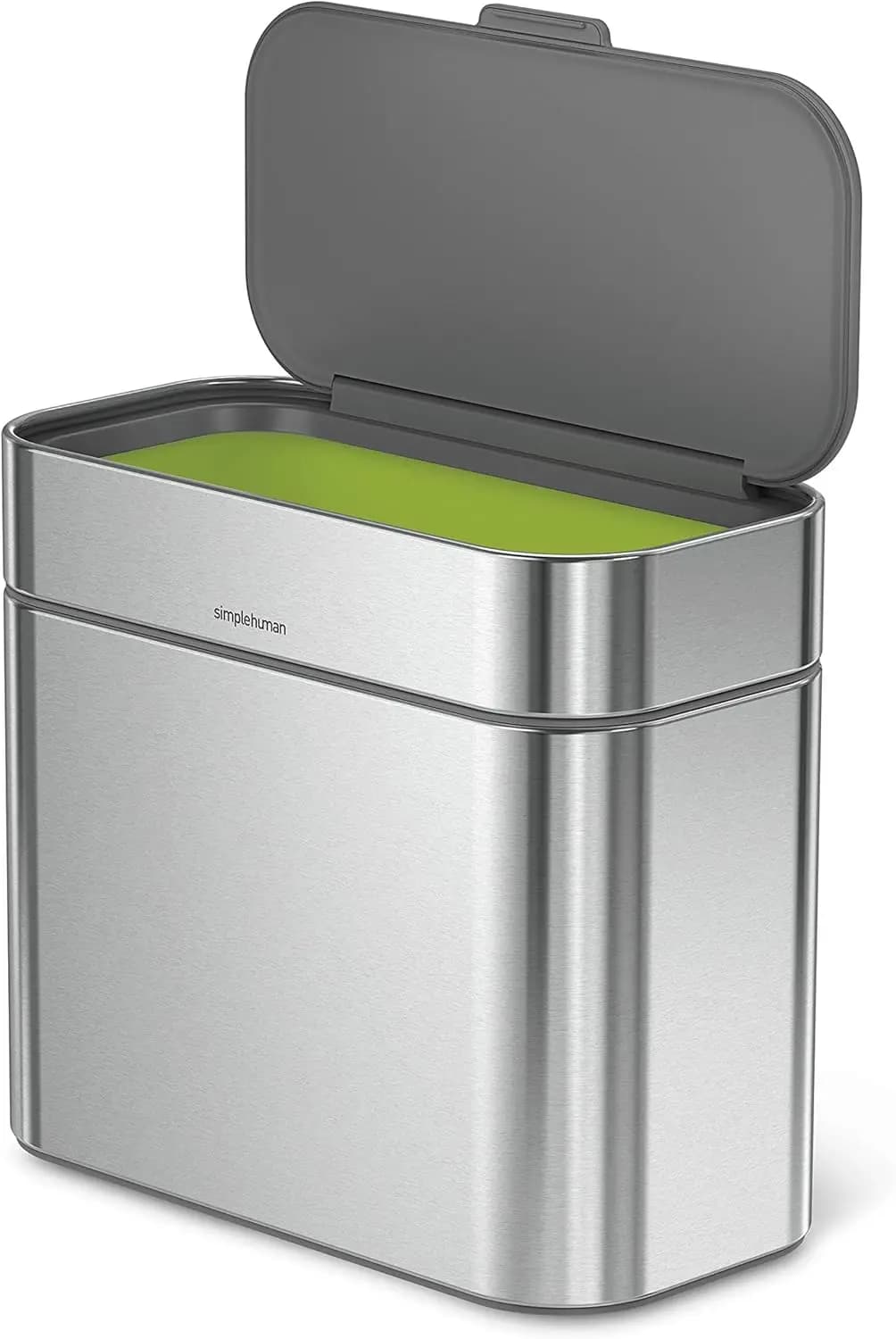 Contenitore per Compost da Appoggio Staccabile, 4L in Acciaio Inox con Coperchio Magnetico e Secchio Rimovibile