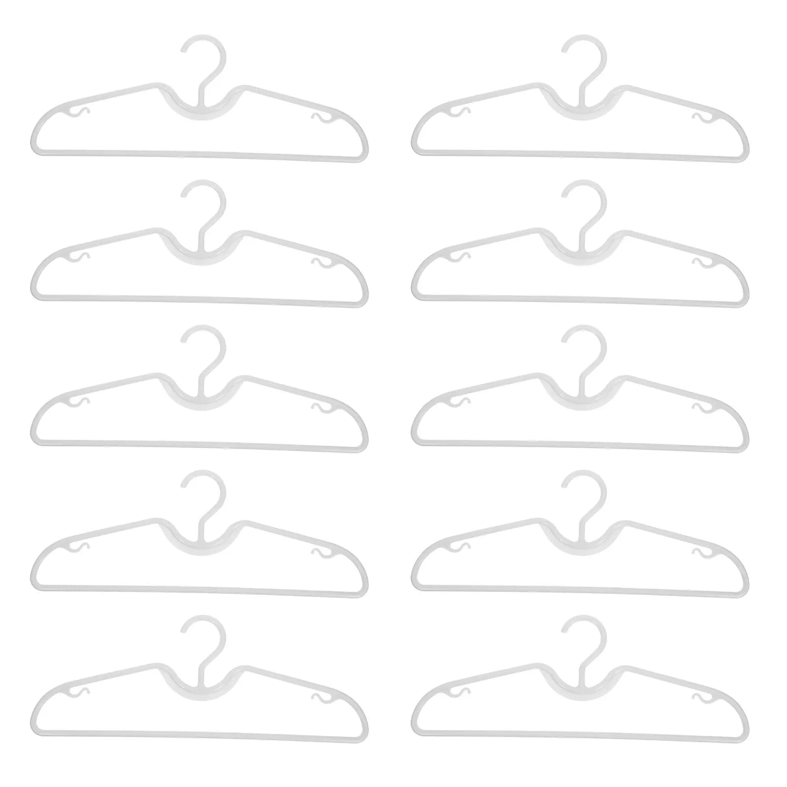 10 Pieces Anti-slip Plastic Hanger in Collo Corto Salvaspazio for Armadio, Organizer for Shirts, Dresses, Coats and Jackets