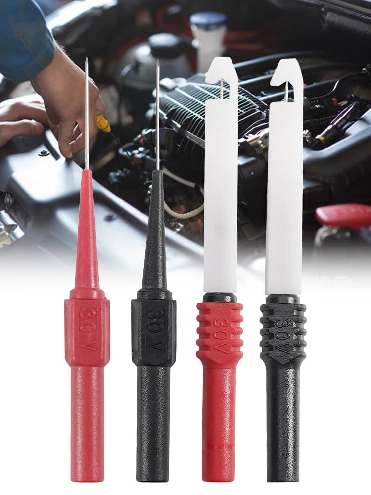 30V Car Tip Probes Diagnostic Tools, Auto Multimeter Test Leads Extention Back Piercing Needle Tip Probes Mechanical Tools