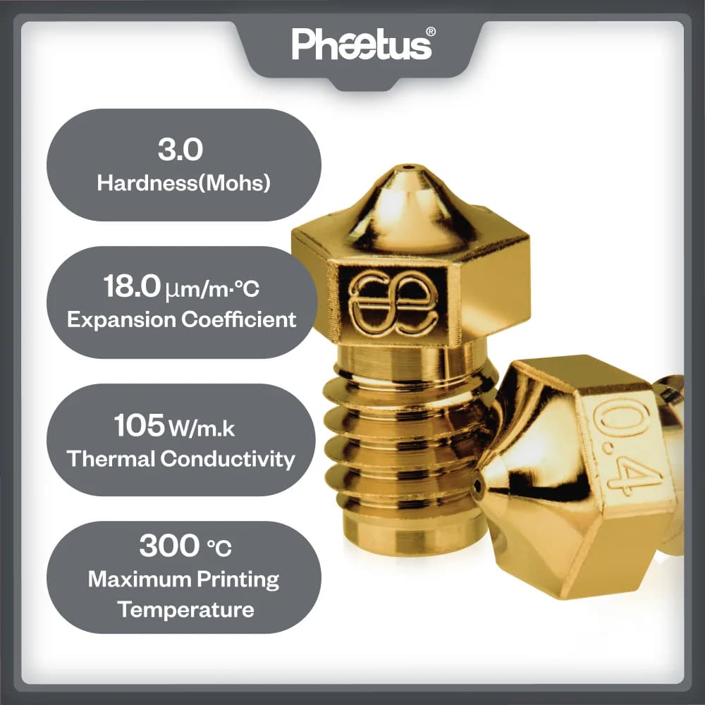 PHAETUS High quality brass 300° C 1.75MM V6 nozzle for printing PLA ABS TPU or PETG filament for Voron2.4 V6 HOTEND