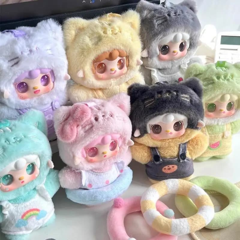 Yooki Oxygen Meow Cat Ear Plush Toy Blind Box Summer Party Keychain Pendant for Girls Trendy Surprise Gift