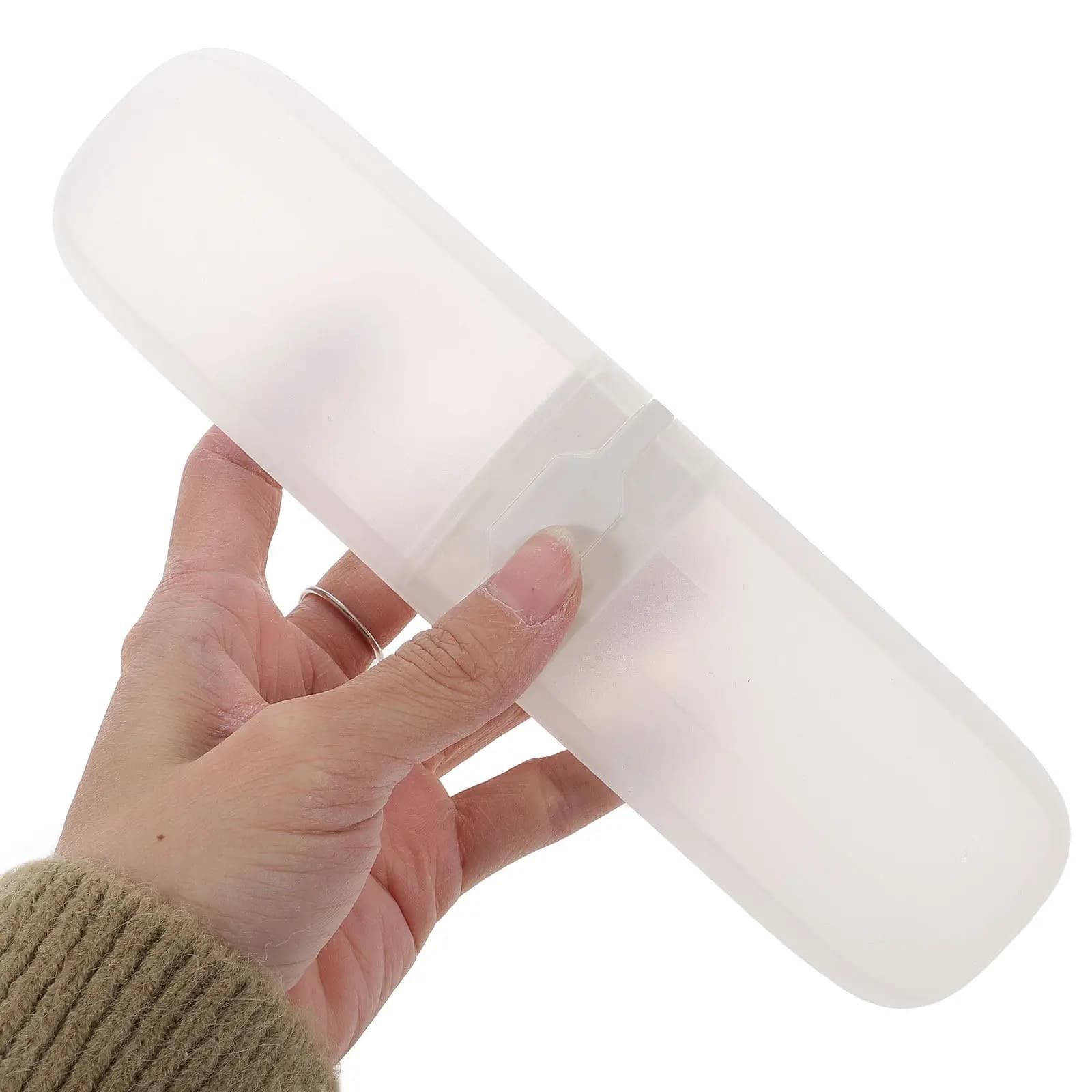 2 pezzi di custodia protettiva per spazzolino da denti, custodia da viaggio, dimensioni compatte per uso esterno, mantiene i pennelli puliti e sicuri, in plastica solida senza BPA