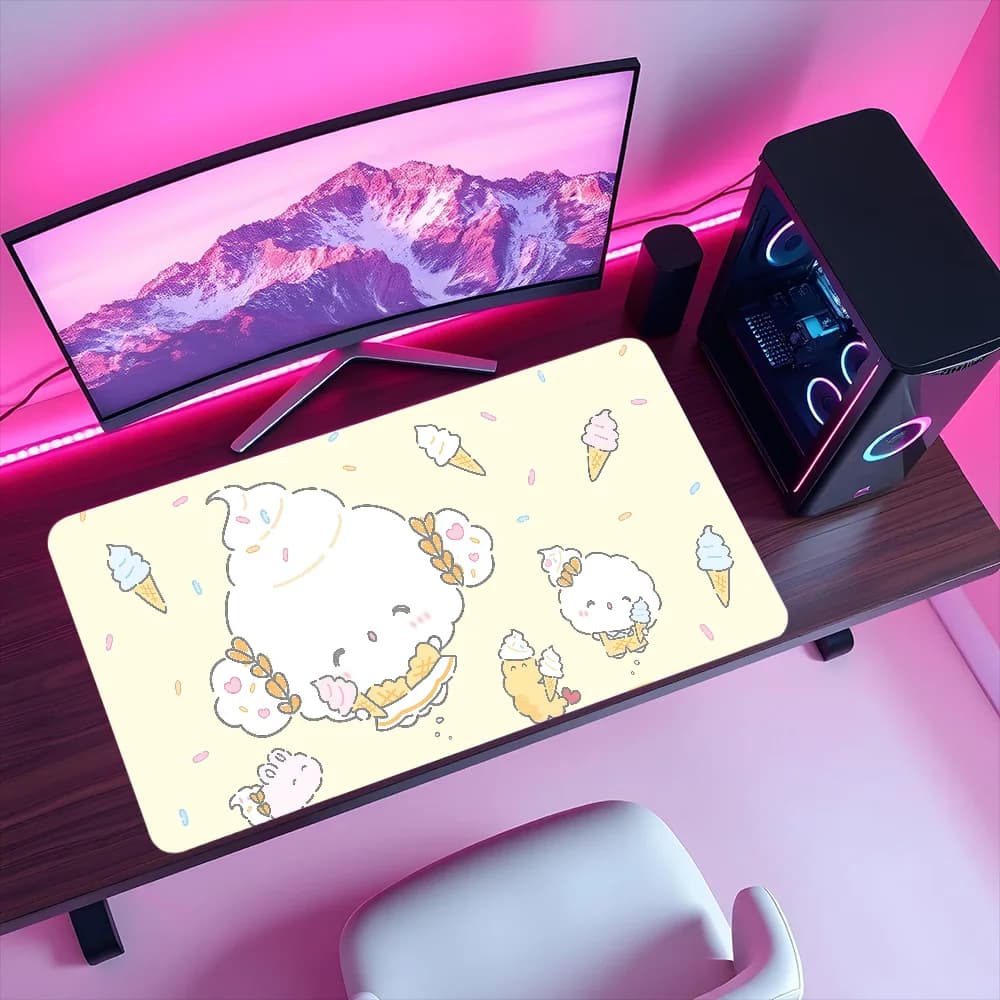 Tappetino per Mouse San Mouse Pad Antiscivolo con Bordo Cucito C-Cogimyun per Ufficio, Studenti, Gaming, Kawaii, Spesso, Grande, per Scrivere, Carino, con Cuscino