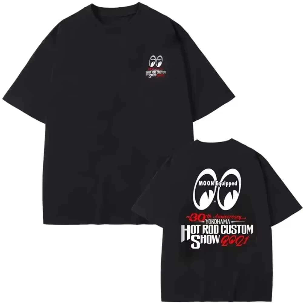 Classic American Car Modification Culture Brand MOON T-Shirt Cotton Graphic Tee Men Women Summer Streetwear