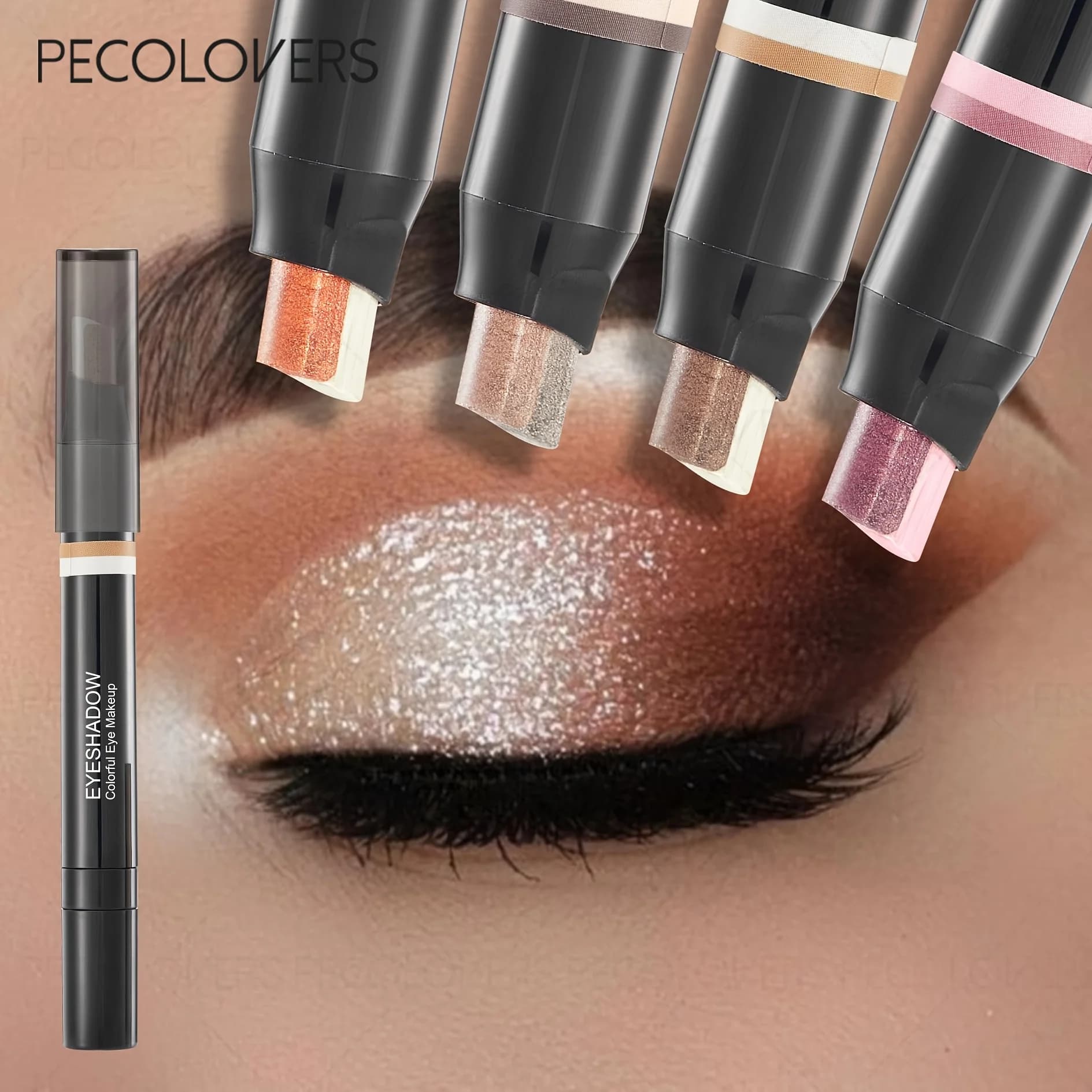 Stick Ombretto Bicolore Perlato - Impermeabile, Lunga Durata, Effetto Metallizzato, Ombretto Resistente all'Acqua