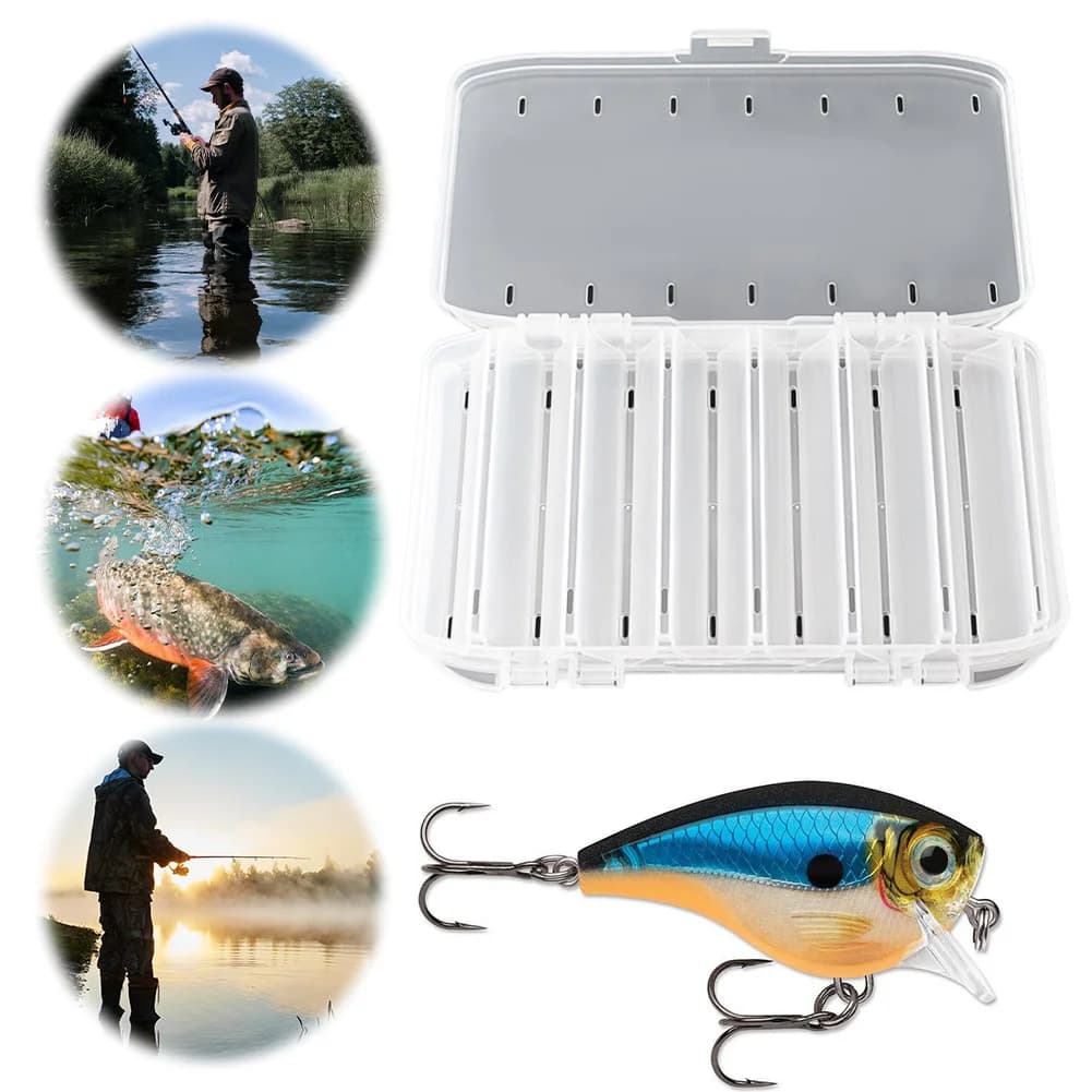 Double Sided Fishing Tackle Box Large Capacity Fishing Lure Organizer Wear- Fishing Storage Case for Storage Big Baits