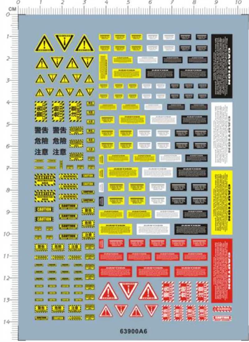 Avvertenza avvertenza decalcomania di pericolo per Kit modello 63900 a6
