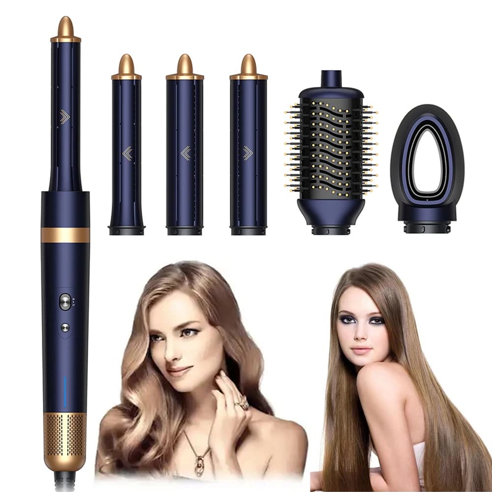 Asciugacapelli 7 in 1 con 110.000 RPM, Ioni Negativi, Spazzola ad Aria Calda, Styler per Capelli 7 in 1, Spazzola Lisciante