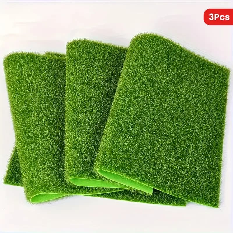 3 pezzi di erba da giardino fatata, decorazione della casa giocattolo micro erba artigianale artigianale, decorazione fai da te, mini accessori di design modello