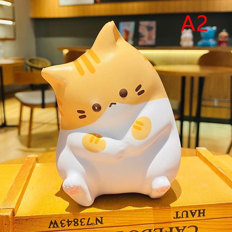 1 Pezzo Giocattolo Squishy a Forma di Gatto, Ornamento Antistress in PU a Lenta Risalita a Forma di Gatto Cartone Animato