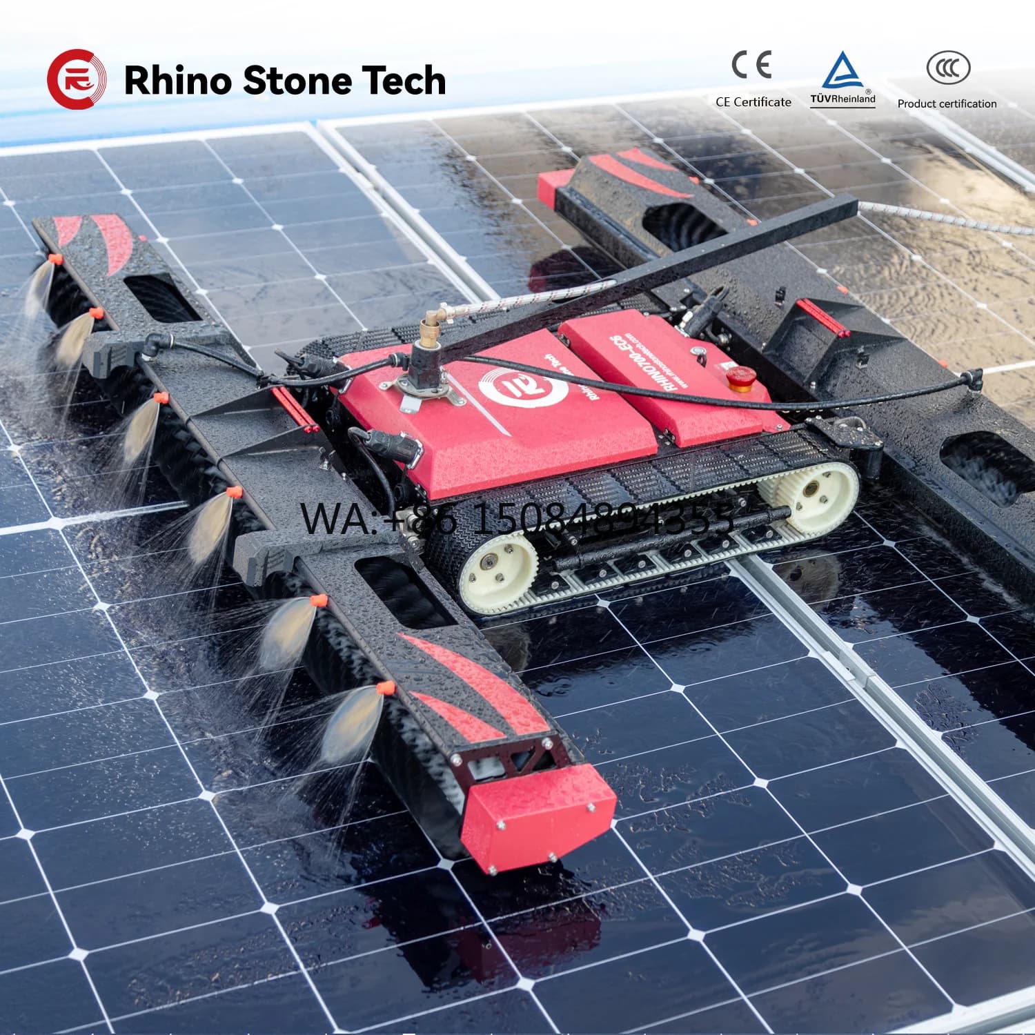 Lithium Battery Type Solar Panel Cleaning Robot Efficient and Effective PV Panel Cleaning Machine with Remote Control Function