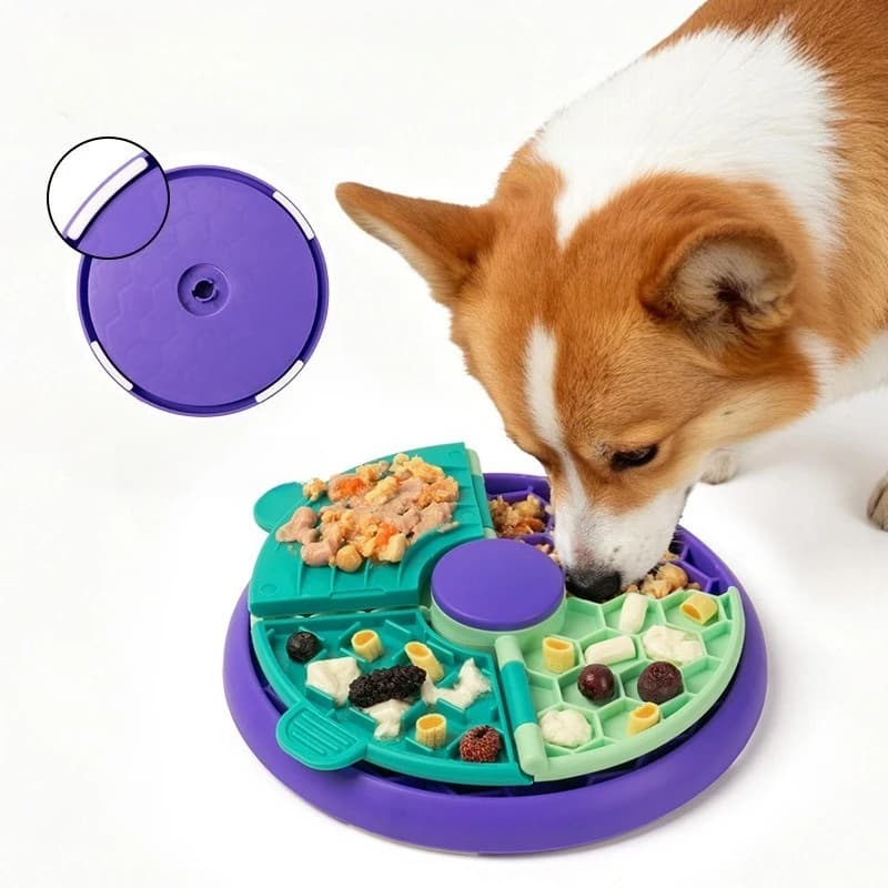 Nuova Ciotola Doppia per Cani e Gatti con Puzzle, Anti-ingozzamento, per Alimentazione Lenta, Piatto Multifunzionale per Lisciare