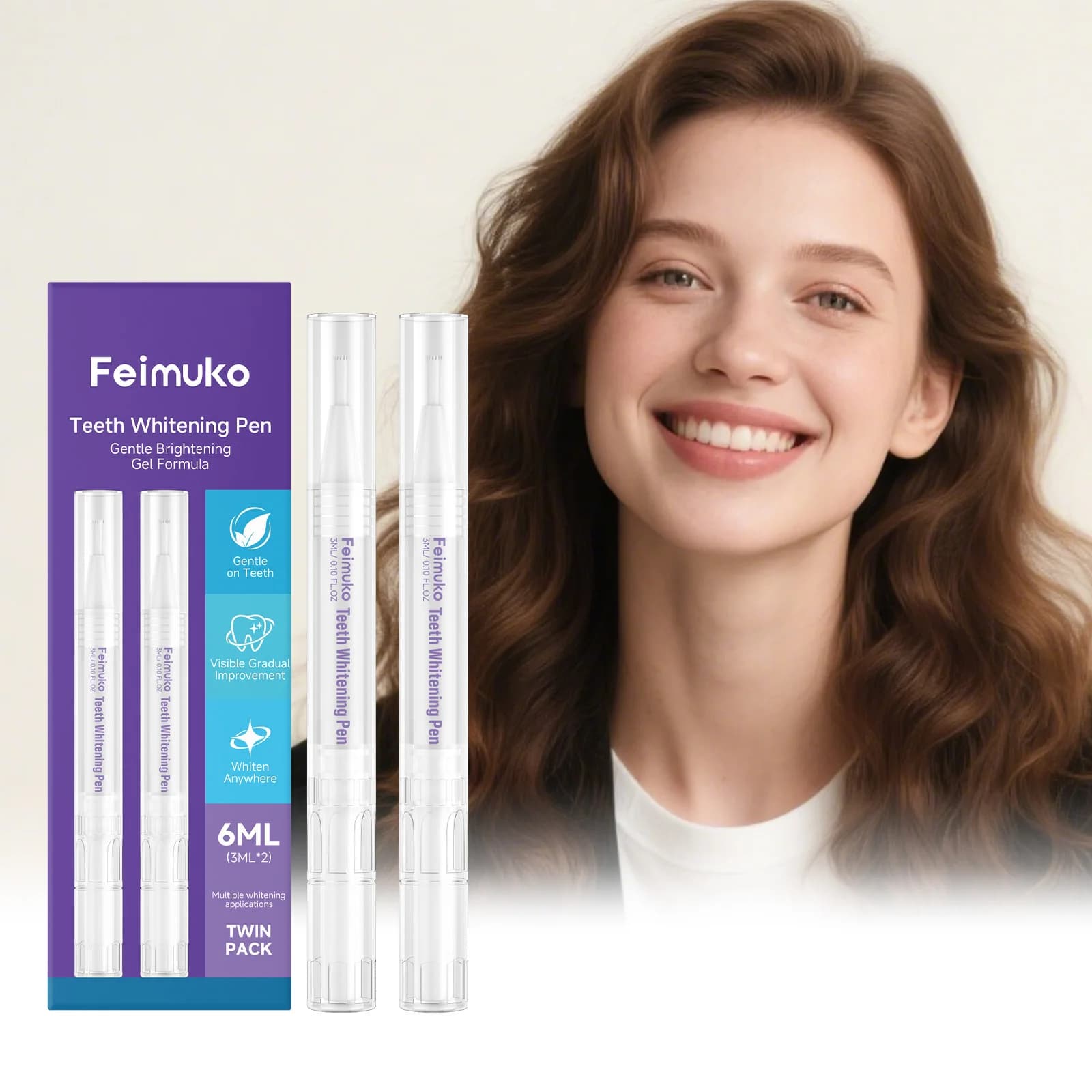 2 Pens for the Care of Denti, Whitening and Detergents, Reject Macchie and Residui, Restore Natural Gloss, Pulite Oral Hygiene Pens