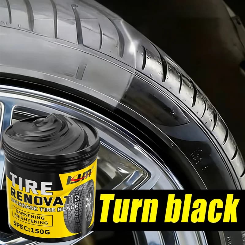 Cera Rinnovatrice per Pneumatici KJM 150G, Lucidante Nero, Protezione a Lunga Durata, Cura e Dettaglio per Ruote Auto