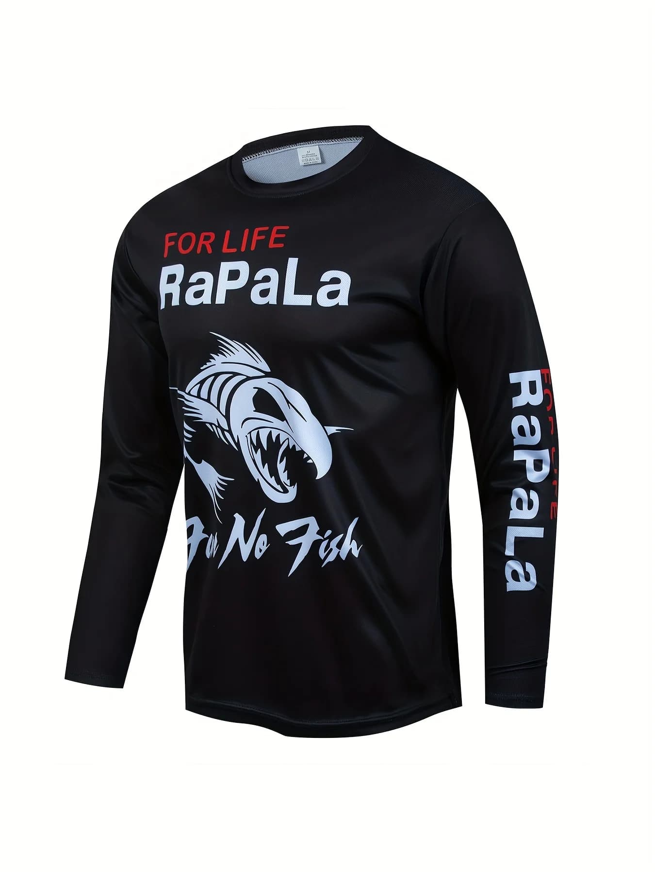 Abito da pesca con scollo tondo a maniche lunghe stampato in 3D da uomo T-shirt a maniche lunghe traspirante ad asciugatura rapida Top sportivi casual da esterno
