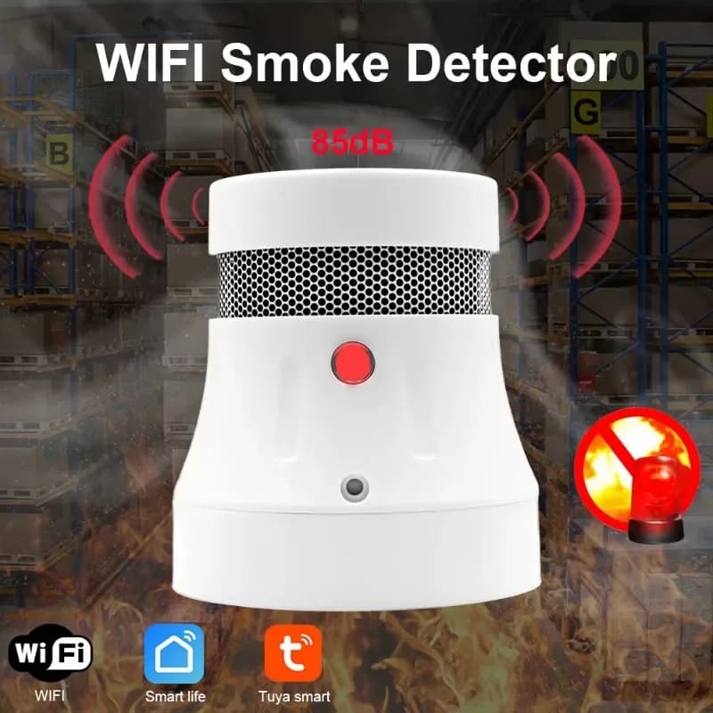 Sensore rilevatore di fumo Wifi sistema di allarme antincendio intelligente per l'home Office sensore di prevenzione della sicurezza ad alta sensibilità da 2.4GHz