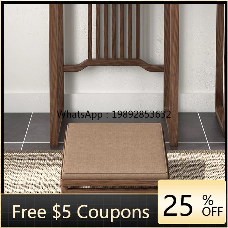 LYY Solid Wood Worship Bench Home Worship Cushion Thickened Meditation Cushion Black Walnut Kneeling Bench