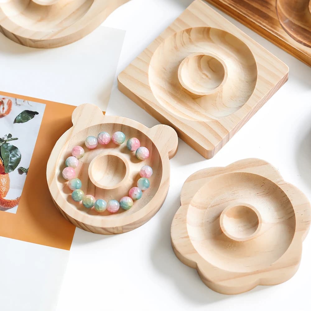 1pcs/lot Wooden Beading Design Board Suitable Bracelet Display Stand For Jewelry Making Necklaces Crafts Tray Practical Display
