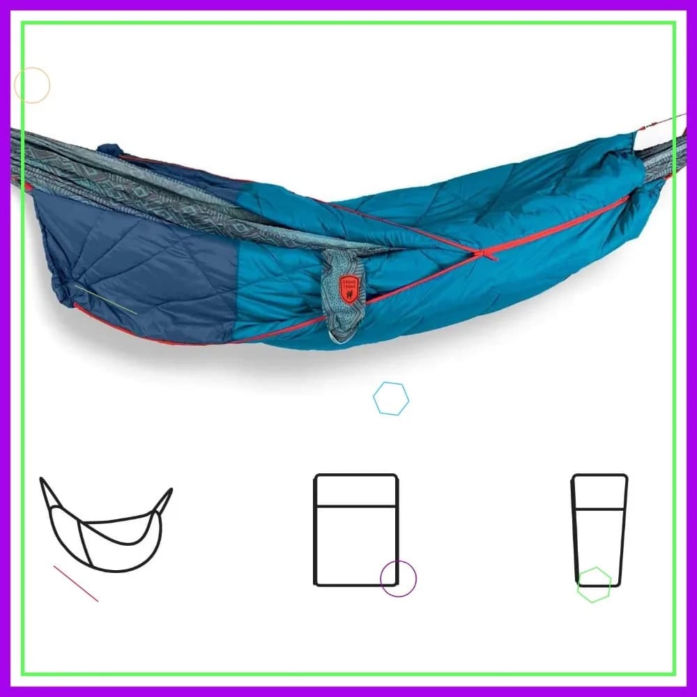 Sottogola per amaca 3 in 1, sacco a pelo e coperta: leggera e calda per avventure all'aria aperta