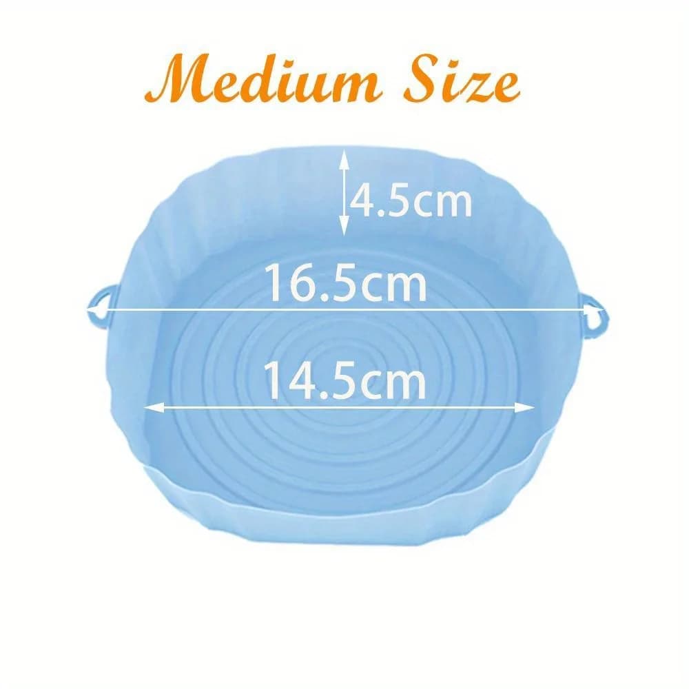 Washable Reusable Round Silicone Air Fryer Tray,Non-stick Baking Accessory For Pizza Fried Chicken Daily Cooking