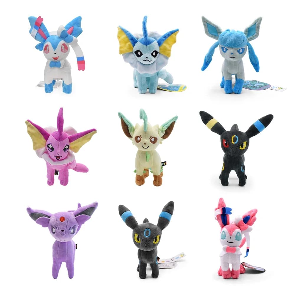 Peluche Pokémon Leafeon, Sylveon, Espeon, Umbreon, Vaporeon, Giocattoli da Collezione, Morbidi Peluche Imbottiti, Regalo di Compleanno