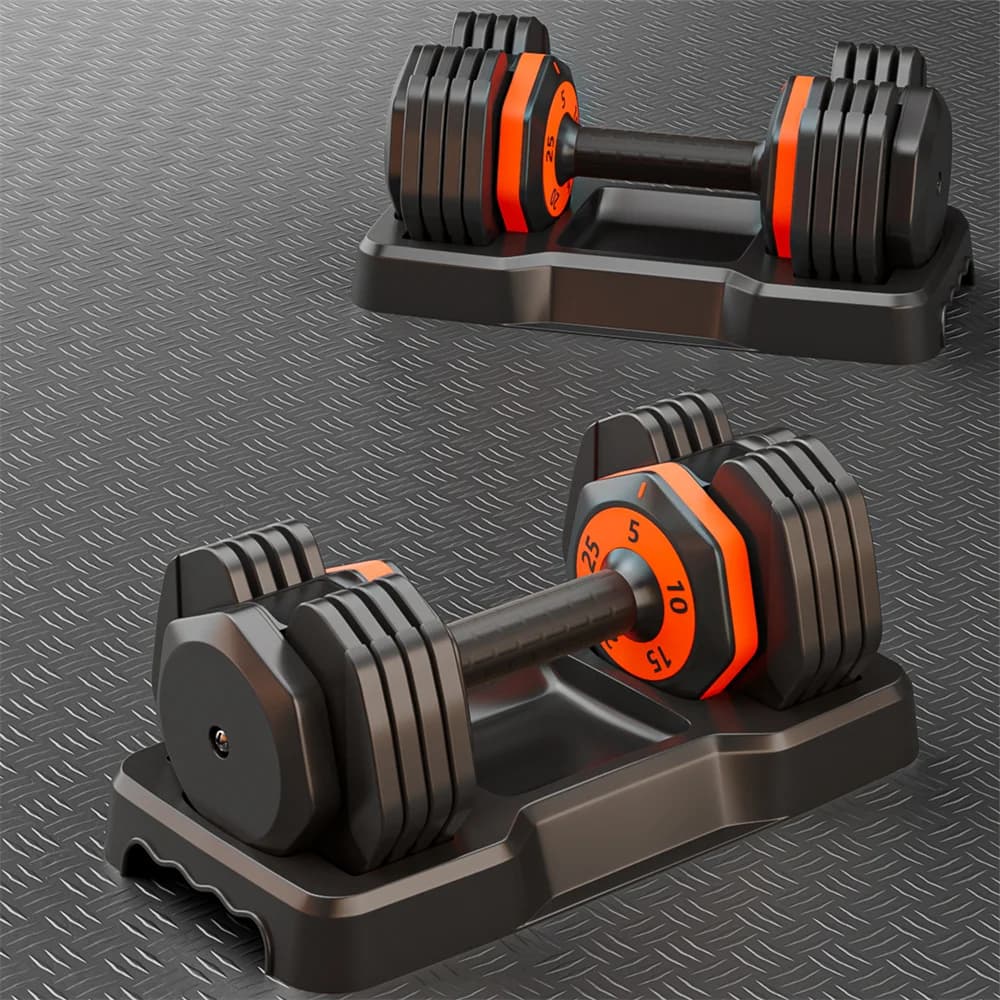 Adjustable dumbbell set with anti slip handle for home gym from 25 pounds 55 pounds for exercise equipment