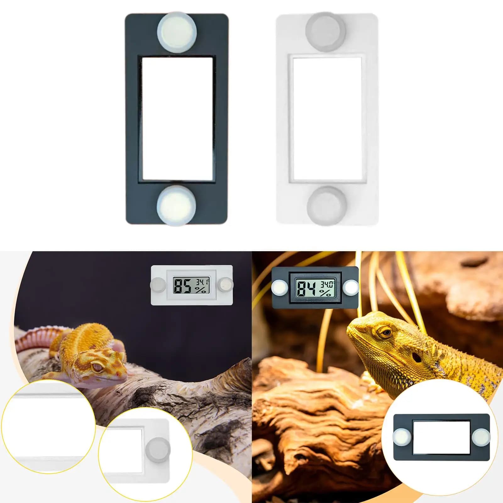 Termometro per terrario per rettili Supporto magnetico Accessorio universale Installazione rapida per il monitoraggio del terrario 3x0,2 pollici