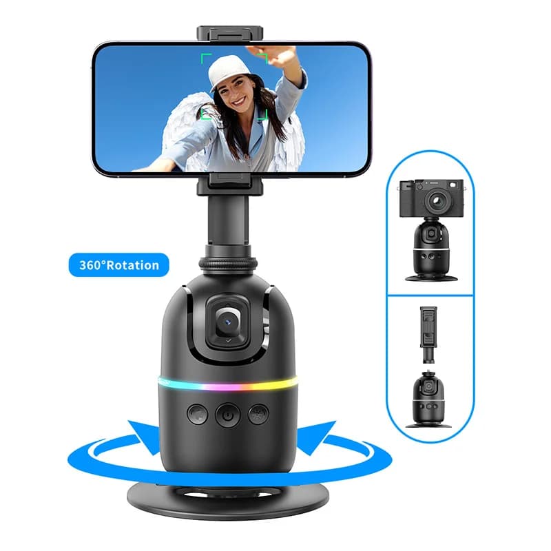 P03 Stabilizer 360°Auto Smart Face Tracking AI Gimbal Desktop Cell Phone Holder Tripod For Camera Smartphone Video Vlog Live
