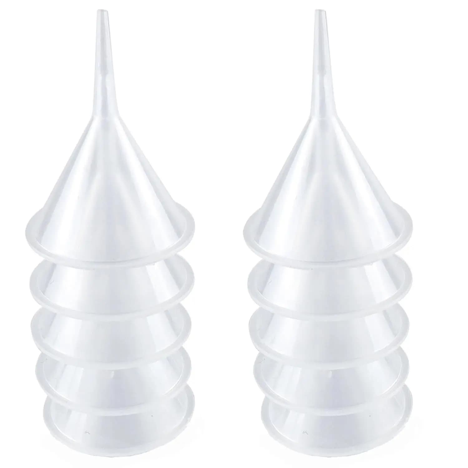 Set di 10 mini imbuti, imbuto da cucina in plastica a collo stretto per riempire bottiglie, spezie, profumi, oli essenziali