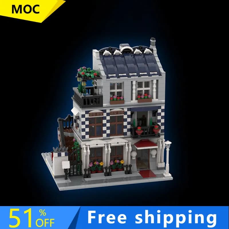 2018 PZ MOC Personalizza City Street View Tormazione del vino Costruisci Modello FAI DA TE Puzzle personalizzato Tecnologia Assemblaggio creativo Giocattolo per bambini Regalo