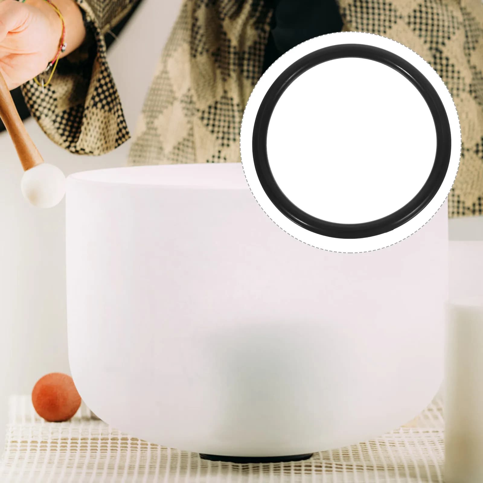 2Pcs Tibetan Sound Bowl Rubber Rings Cushion Pads Meditation Singing Bowl Protector Sound Mat Meditation Ring Black Ring Cushion
