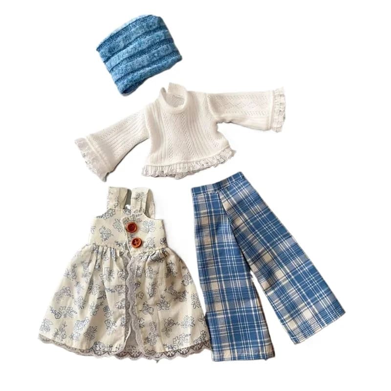 30cm BJD Doll's Autumn Clothes Suit Fit To 1/6 Doll Sweater Skirt Set Dress Up Accessories for Children