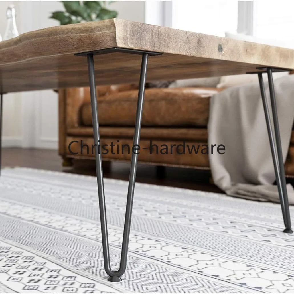Set di 4 Gambe per Mobili da 30CM, Gambe a Forcina in Acciaio con 3 Aste Robuste