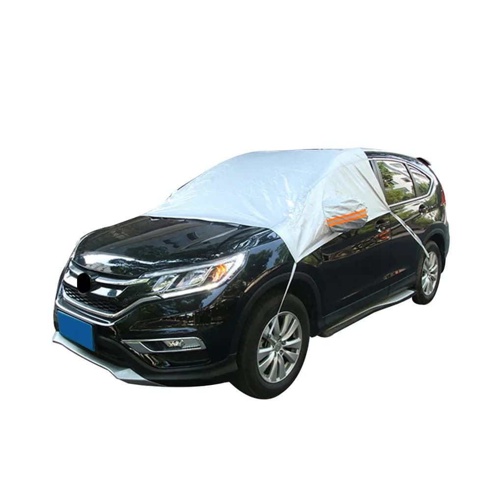Car Windshield Snow Frost Protector Premium Cotton Silver Sun Shade Cover Uv Dust Shield Universal Fit All Season Snow Cover