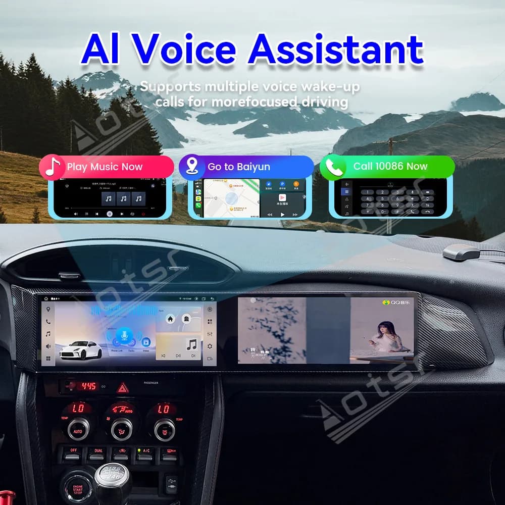 Autoradio HD 10.25" con doppio display per Toyota 86/Subaru BRZ 2012-2019, navigatore GPS, stereo multimediale con CarPlay e Android 14 Auto