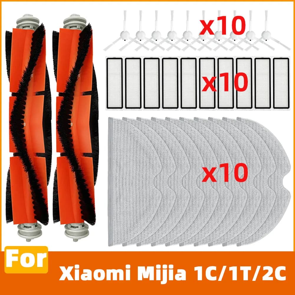 Compatibile con Xiaomi Mijia 1C 1T 2C Spazzola principale Spazzola laterale Filtro HEPA Panno mop Kit ricambi