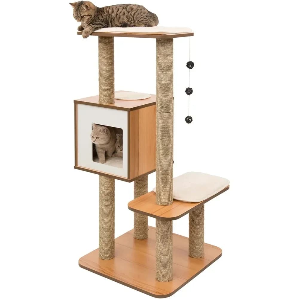 Albero per gatti Vesper, base alta, noce, 52045